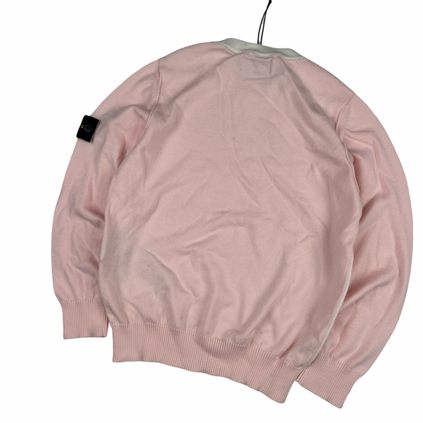 Stone Island Junior 2025 White/Pink Pullover Crewneck Jumper - Age 8
