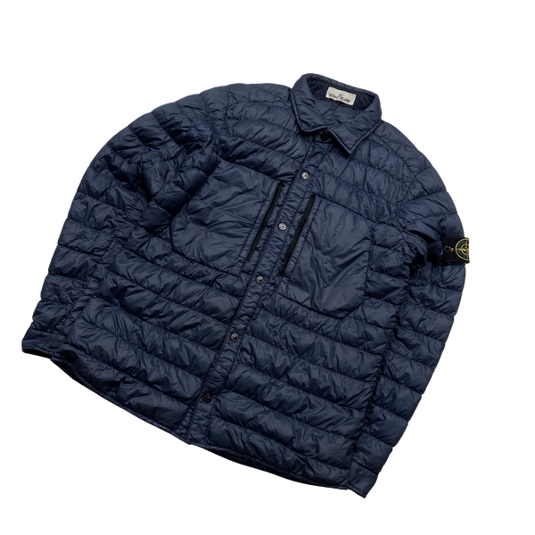 Stone Island Blue Down Filled Overshirt Large Mat s Island