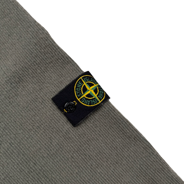 Stone Island 2001 Khaki Wool Blend Vintage Ribbed High Neck Jumper - XL