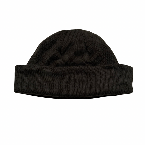 Stone Island Vintage Dark Brown Wool Blend Spellout Beanie Hat - One-size
