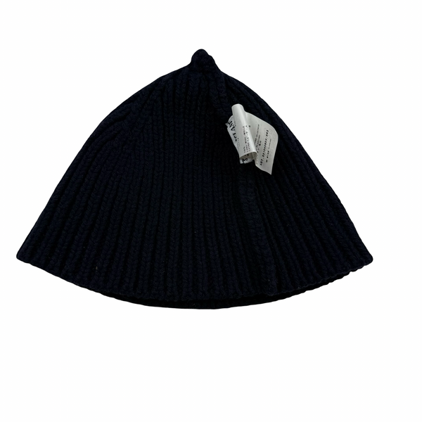Stone Island 2011 Black Ribbed Wool Badge Beanie