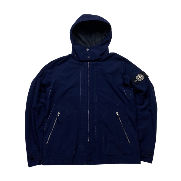 Stone Island Navy Tank Shield Multi Layer Hooded Jacket Small Mat s Island