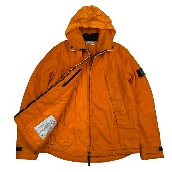 Stone Island 2012 Orange Mil Spec Diagonal Wool Jacket - Large