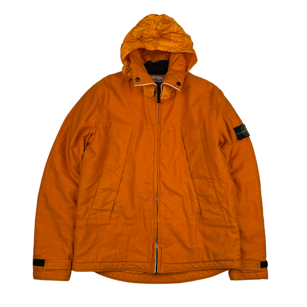 Stone Island 2012 Orange Mil Spec Diagonal Wool Jacket - Large