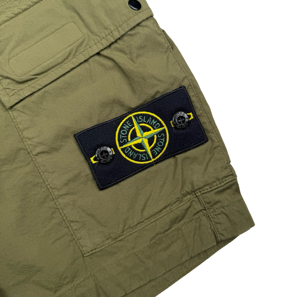 Stone Island 2021 Khaki Cotton Cargo Shorts - 32"