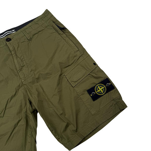 Stone Island 2021 Khaki Cotton Cargo Shorts - 32"
