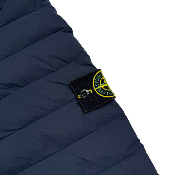 Stone Island 2019 Navy Blue Down Filled Loom Woven Puffer Jacket - Medium