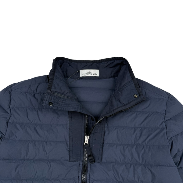 Stone Island 2019 Navy Blue Down Filled Loom Woven Puffer Jacket - Medium