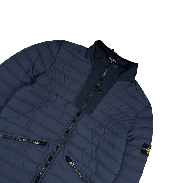 Stone Island 2019 Navy Blue Down Filled Loom Woven Puffer Jacket - Medium