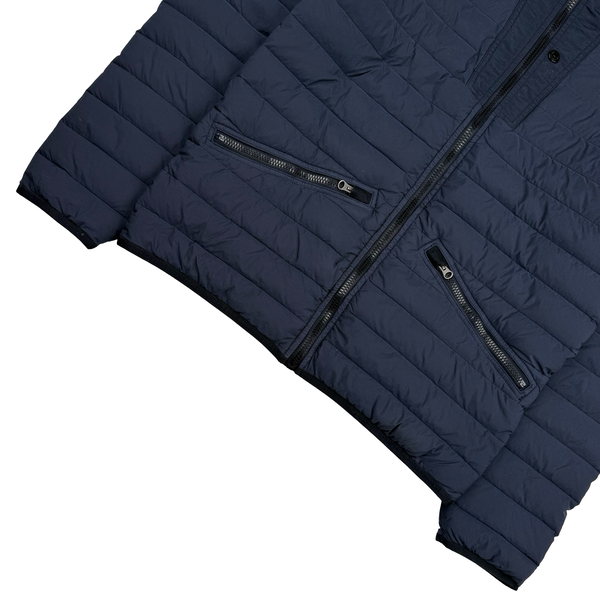 Stone Island 2019 Navy Blue Down Filled Loom Woven Puffer Jacket - Medium