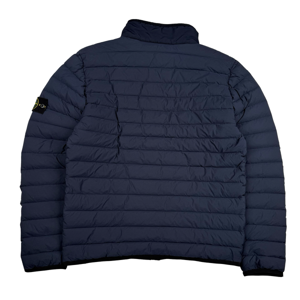Stone Island 2019 Navy Blue Down Filled Loom Woven Puffer Jacket - Medium