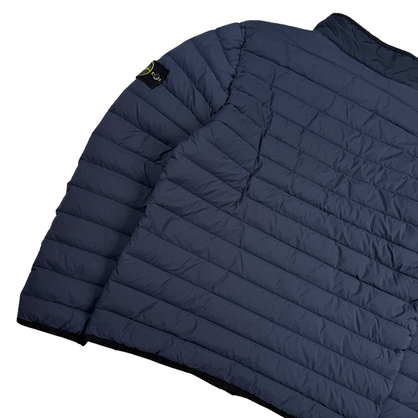 Stone Island 2019 Navy Blue Down Filled Loom Woven Puffer Jacket - Medium