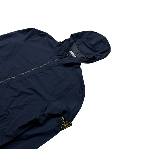 Stone Island 2020 Navy Skin Touch Nylon TC Hooded Jacket - Large