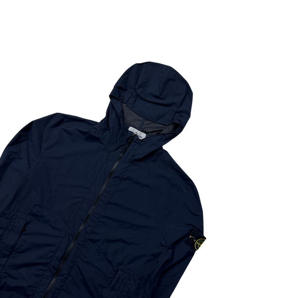 Stone Island 2020 Navy Skin Touch Nylon TC Hooded Jacket - Large