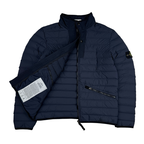 Stone Island 2019 Navy Blue Down Filled Loom Woven Puffer Jacket - Medium