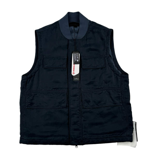 Stone Island Ghost 2024 Navy Cupro Raso Primaloft-TC Gilet Jacket - Medium