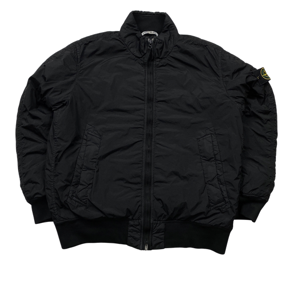 Stone Island 2015 Black Crinkle Reps Padded Bomber Jacket - XXL
