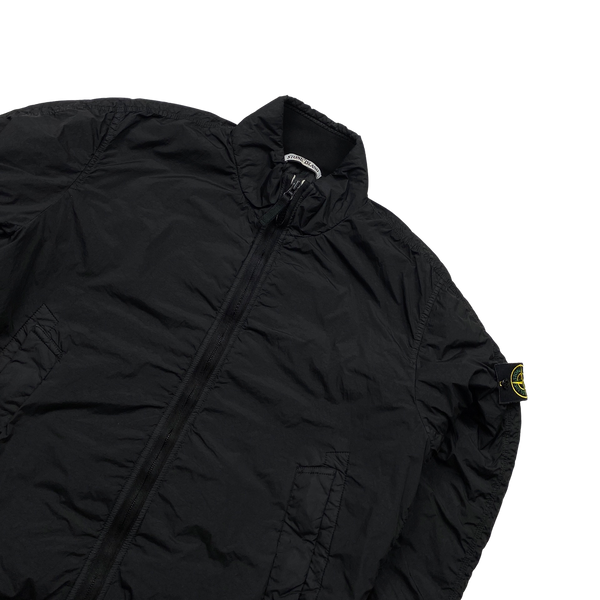 Stone Island 2015 Black Crinkle Reps Padded Bomber Jacket - XXL