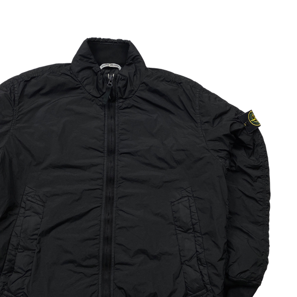 Stone Island 2015 Black Crinkle Reps Padded Bomber Jacket - XXL