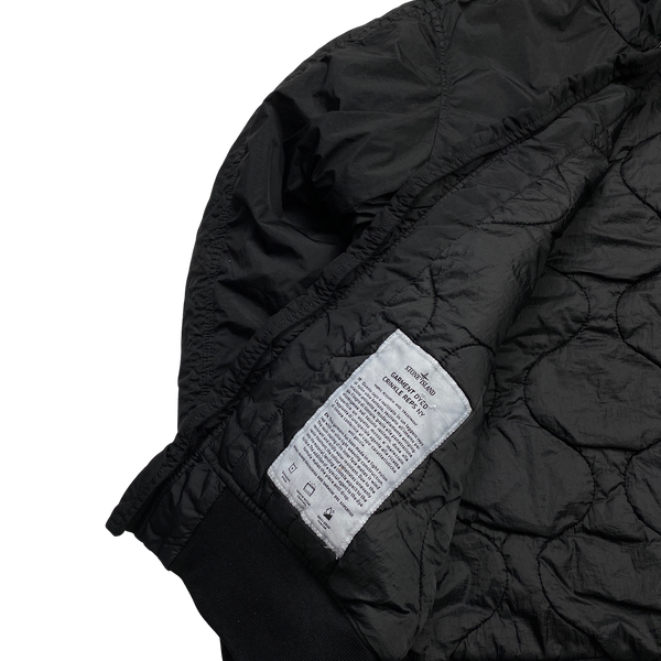 Stone Island 2015 Black Crinkle Reps Padded Bomber Jacket - XXL