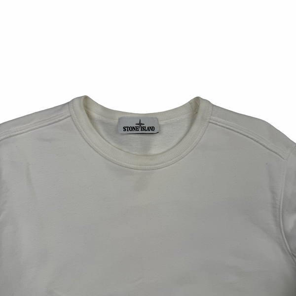 Stone Island 2018 Ivory Cotton Crewneck Sweatshirt - Medium
