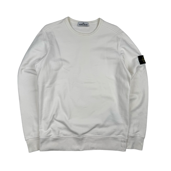 Stone Island 2018 Ivory Cotton Crewneck Sweatshirt - Medium