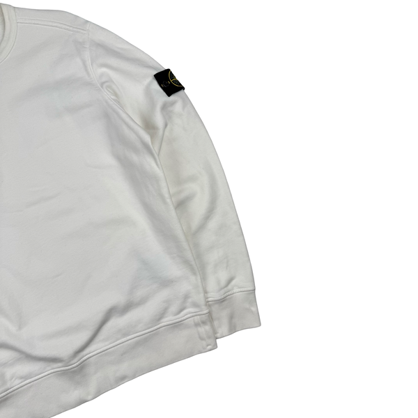 Stone Island 2018 Ivory Cotton Crewneck Sweatshirt - Medium