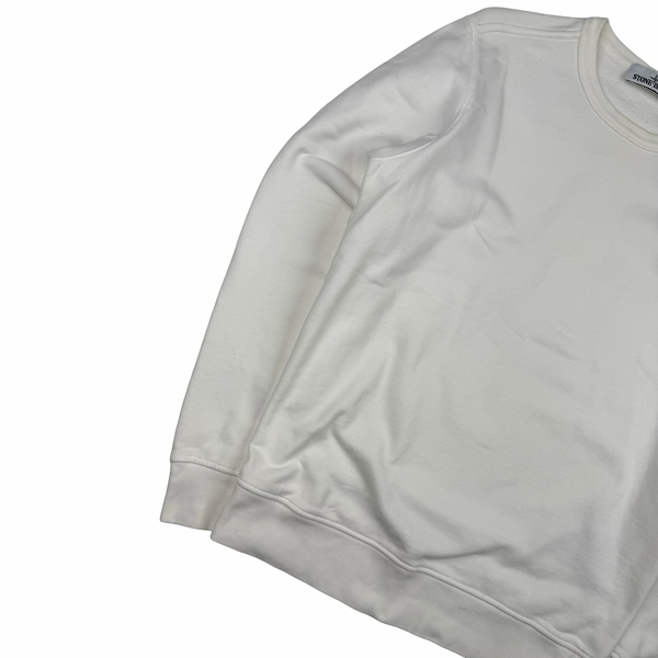 Stone Island 2018 Ivory Cotton Crewneck Sweatshirt - Medium