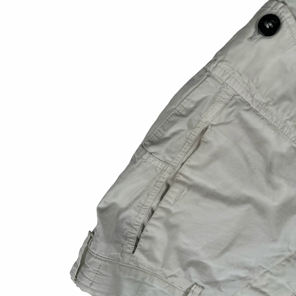 Stone Island White Cotton Cargo Shorts - 31"
