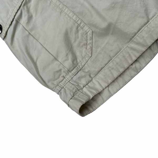 Stone Island White Cotton Cargo Shorts - 31"