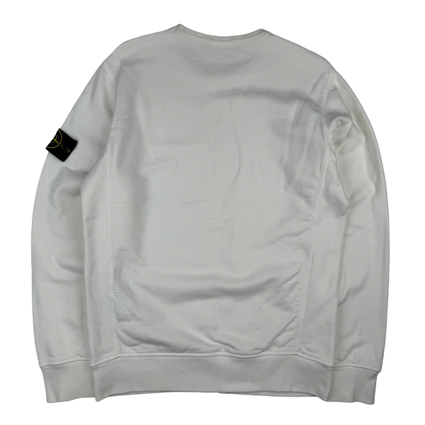 Stone Island 2018 Ivory Cotton Crewneck Sweatshirt - Medium