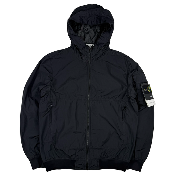 Stone Island 2022 Black Naslan Light Watro TC Hooded Jacket - Medium