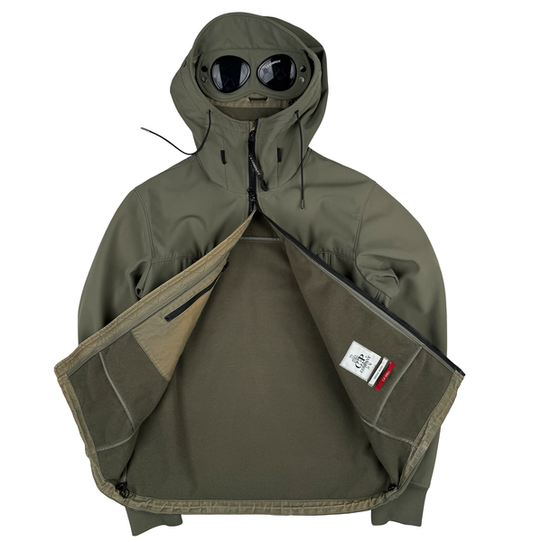 CP Company Khaki Fleece Lined Soft Shell Lens Jacket - Medium (48)