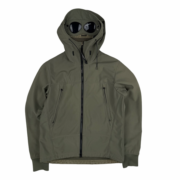 CP Company Khaki Fleece Lined Soft Shell Lens Jacket - Medium (48)