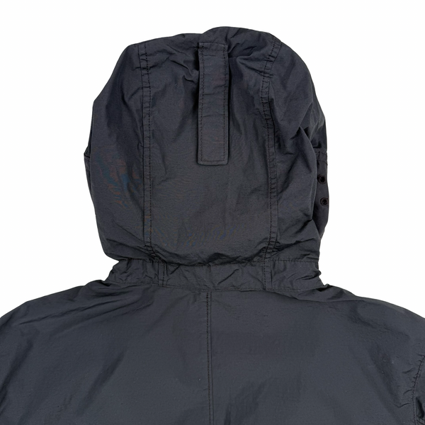 Stone Island 2020 Black Skin Touch Nylon Hooded Jacket - Medium