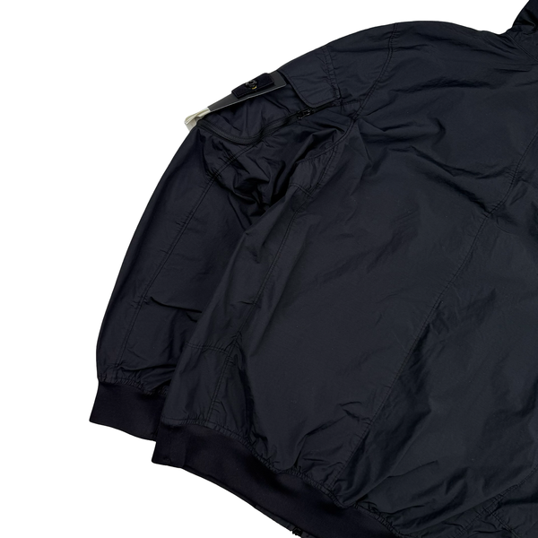 Stone Island 2022 Black Naslan Light Watro TC Hooded Jacket - Medium