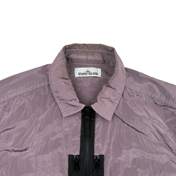 Stone Island 2017 Lavender Purple Nylon Metal Zipped Overshirt - Large
