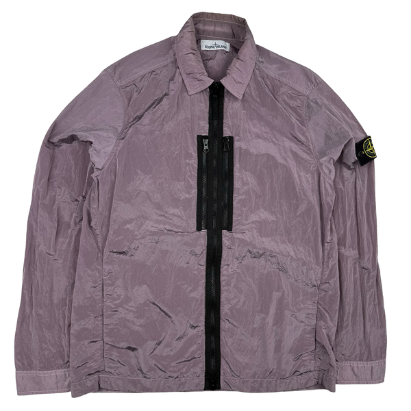 Stone Island 2017 Lavender Purple Nylon Metal Zipped Overshirt - Large