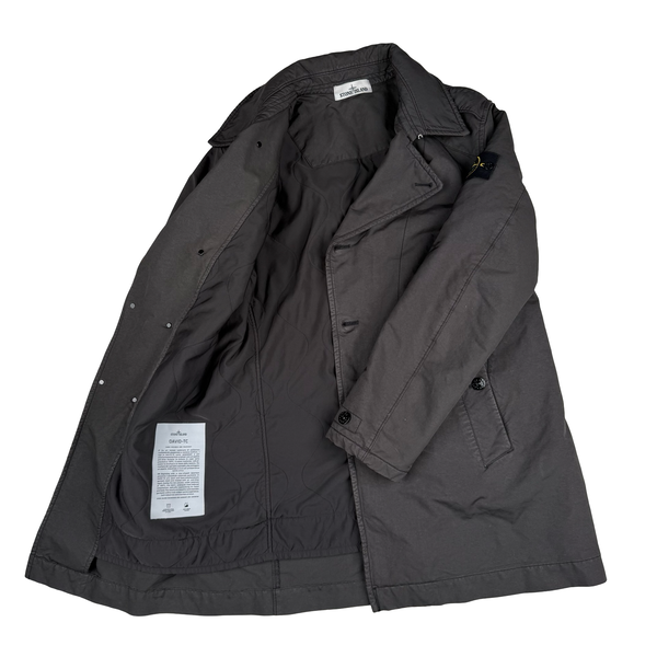 Stone Island Anthracite 2014 David-TC Insulated Long Jacket - Large