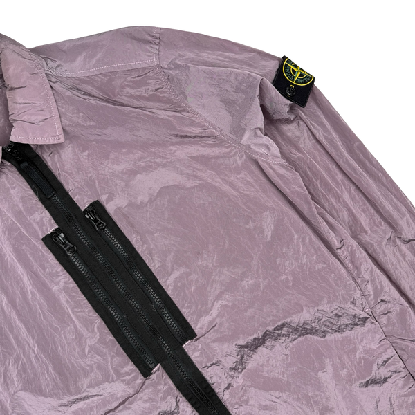 Stone Island 2017 Lavender Purple Nylon Metal Zipped Overshirt - Large