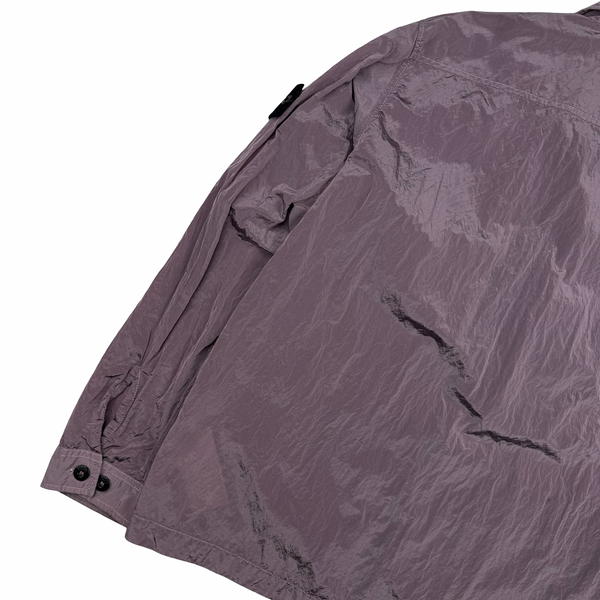 Stone Island 2017 Lavender Purple Nylon Metal Zipped Overshirt - Large