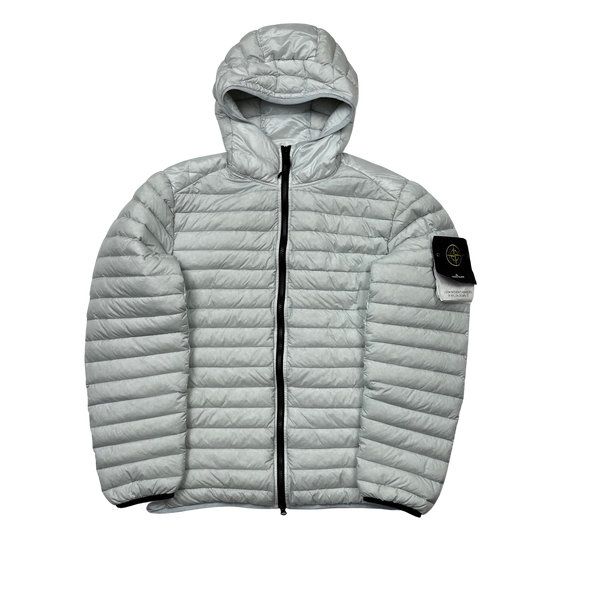 Stone Island Grey Loom Woven R Nylon Down TC Puffer - Large