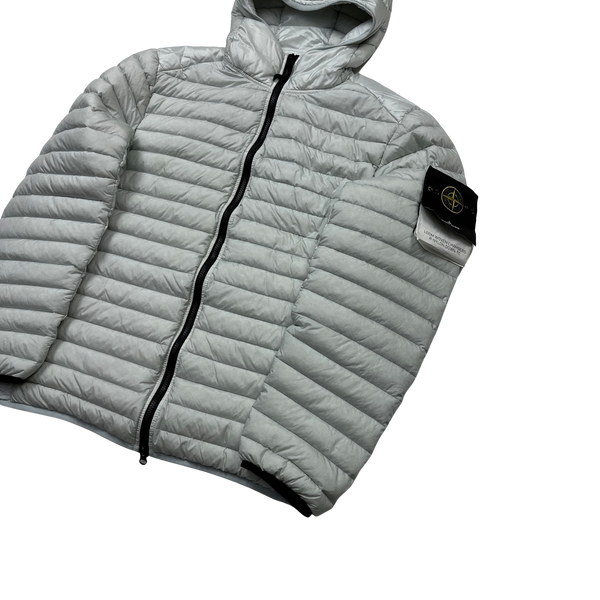 Stone Island Grey Loom Woven R Nylon Down TC Puffer - Large