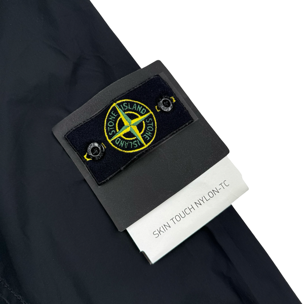 Stone Island 2020 Black Skin Touch Nylon Hooded Jacket - Medium