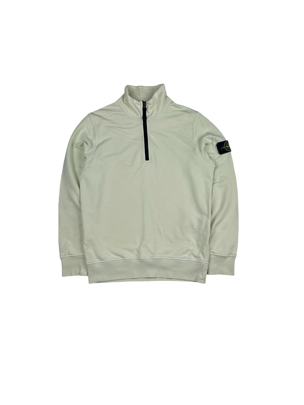 Stone Island 2023 Pear Cotton Quarter Zipped Jumper - Small