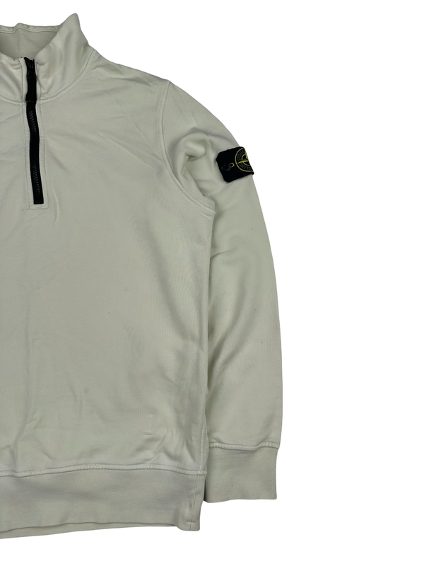 Stone Island 2023 Pear Cotton Quarter Zipped Jumper - Small