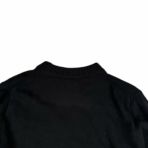CP Company Black Wool Blend Chest Pocket Lens View Knit - XL