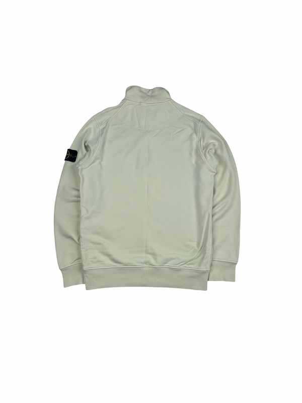 Stone Island 2023 Pear Cotton Quarter Zipped Jumper - Small
