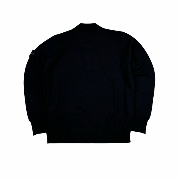 Stone Island 2024 Black Lana Wool Knit Jumper - Small