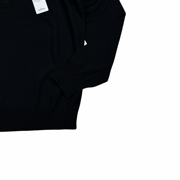 Stone Island 2024 Black Lana Wool Knit Jumper - Small